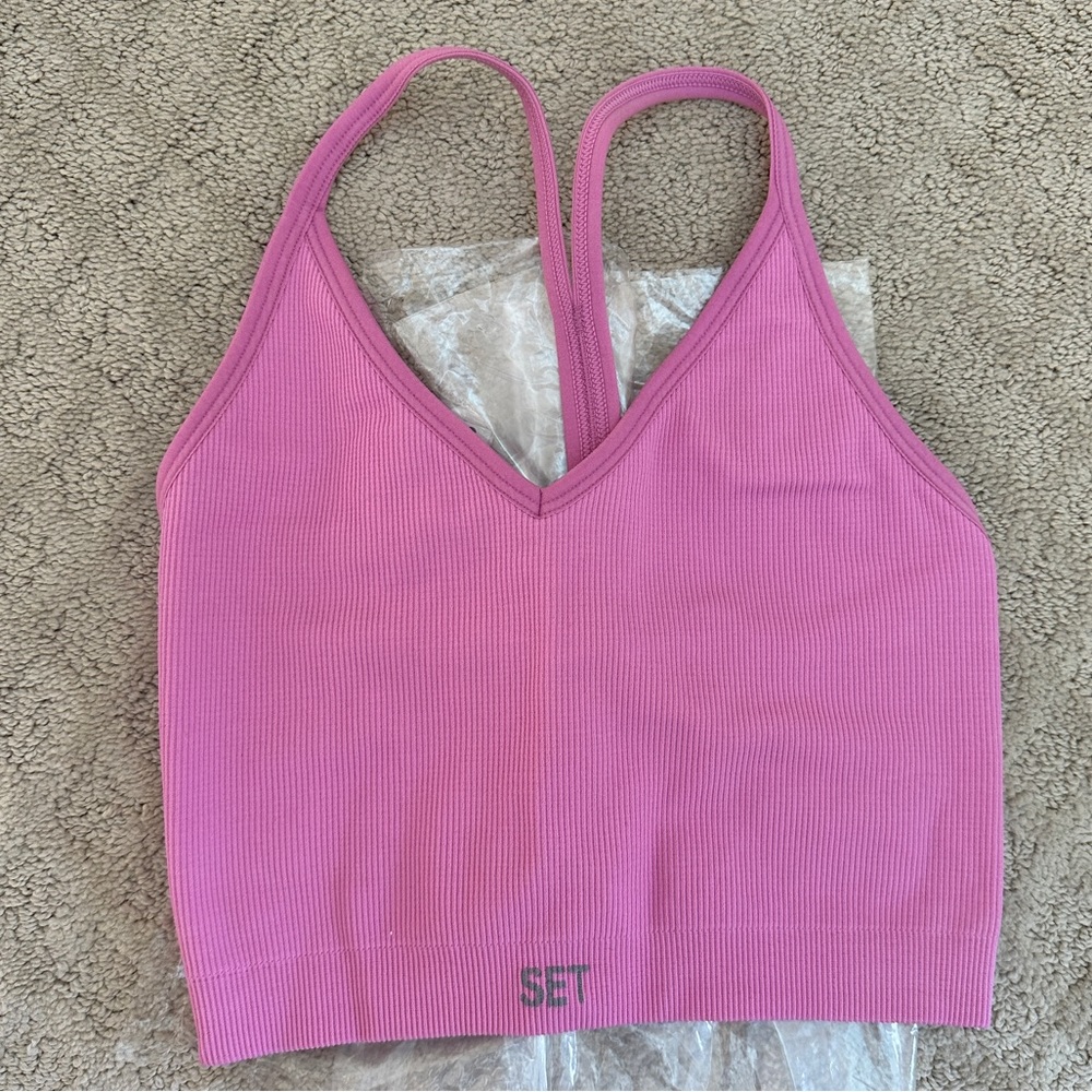 SET Active flamingo pink sports bra Small NWT